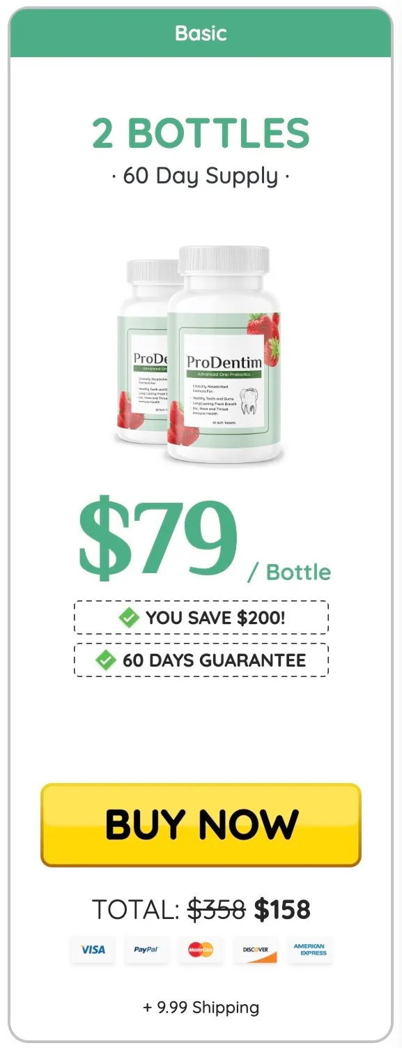 ProDentim 2 bottle supply - 60 day oral probiotic treatment
